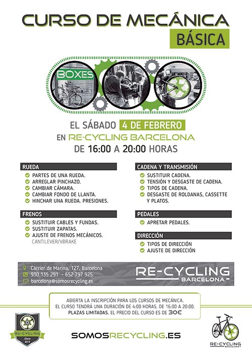 Curso de Mecánica Básica de Bicicletas Barcelona