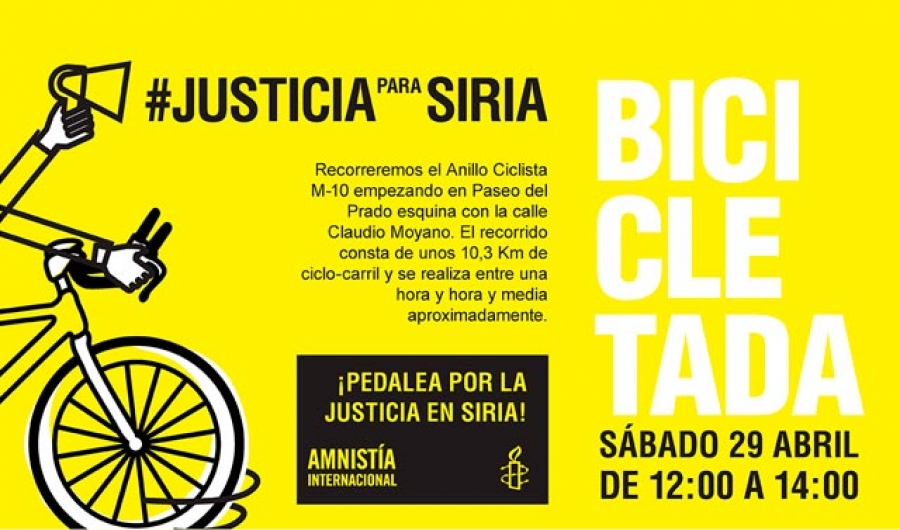 Bicicletada en Madrid. Justicia para Siria